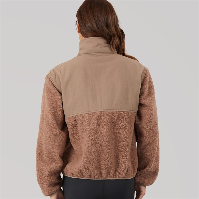Closure London Womens Borg Tech Jacket Mocha - Image 2