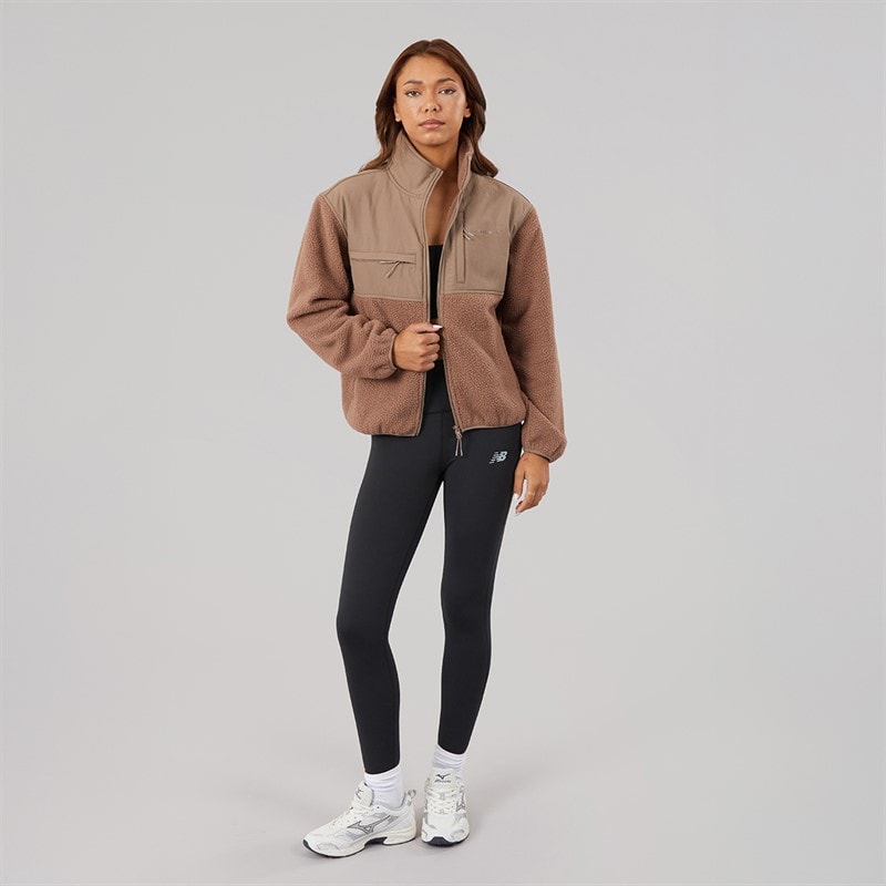 Closure London Womens Borg Tech Jacket Mocha - Image 4
