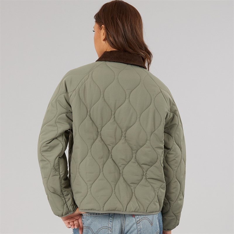 Closure London Womens Onion Quilted Jacket Green - Image 2