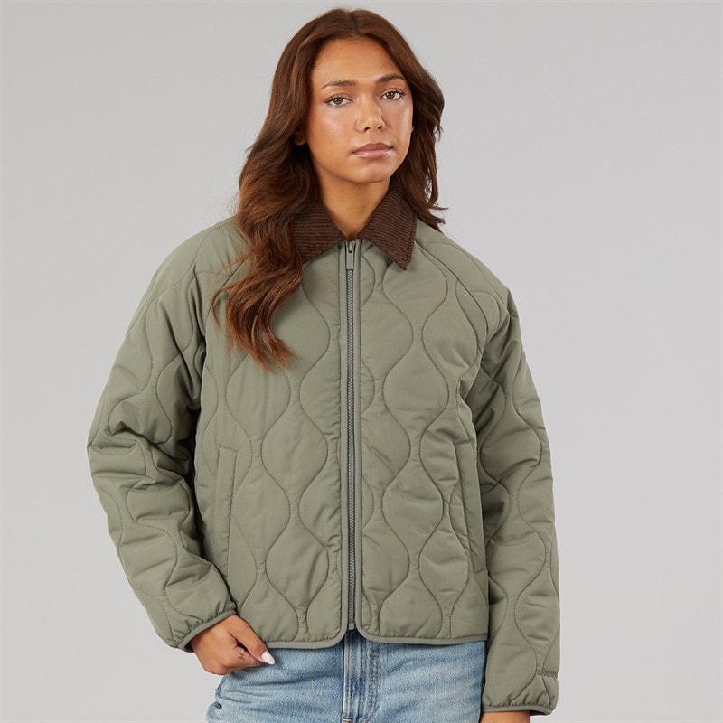 Closure London Womens Onion Quilted Jacket Green - Image 3