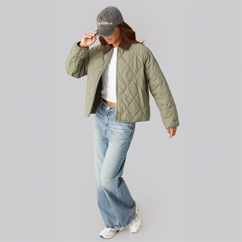 Closure London Womens Onion Quilted Jacket Green - Image 4
