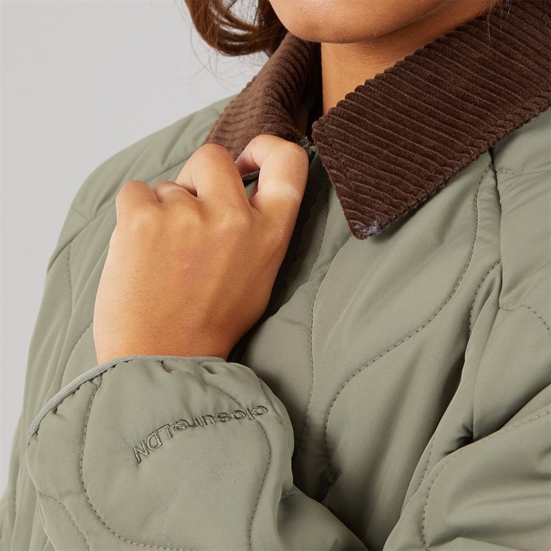 Closure London Womens Onion Quilted Jacket Green - Image 5