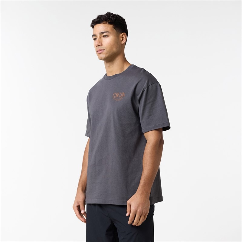 Closure London Mens Relaxed Fallen Angel T-Shirt Charcoal - Image 2