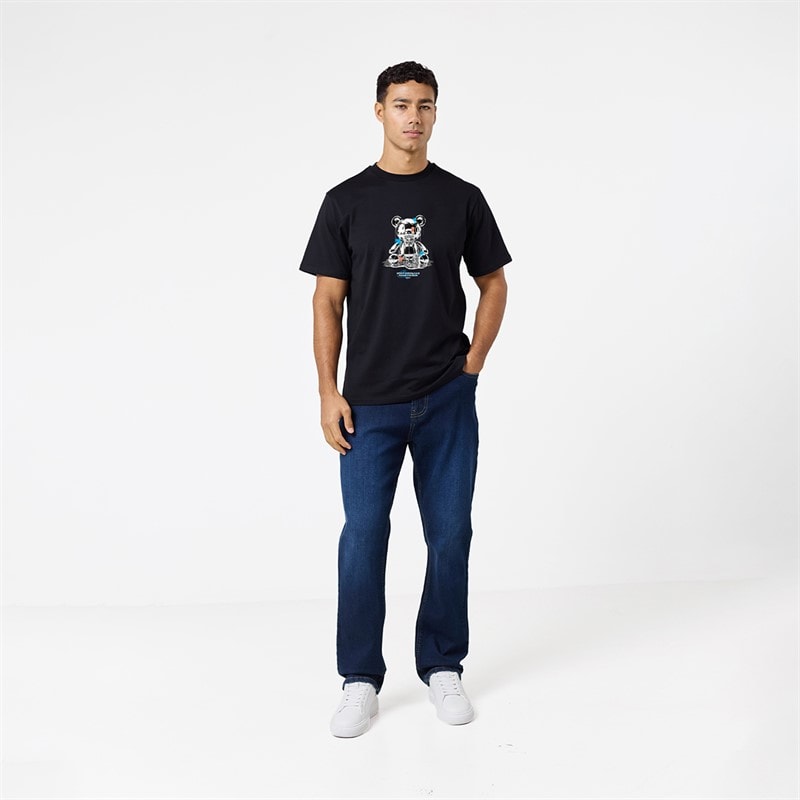Closure London Mens Closure Relaxed Chrome Teddy T-Shirt Black - Image 2
