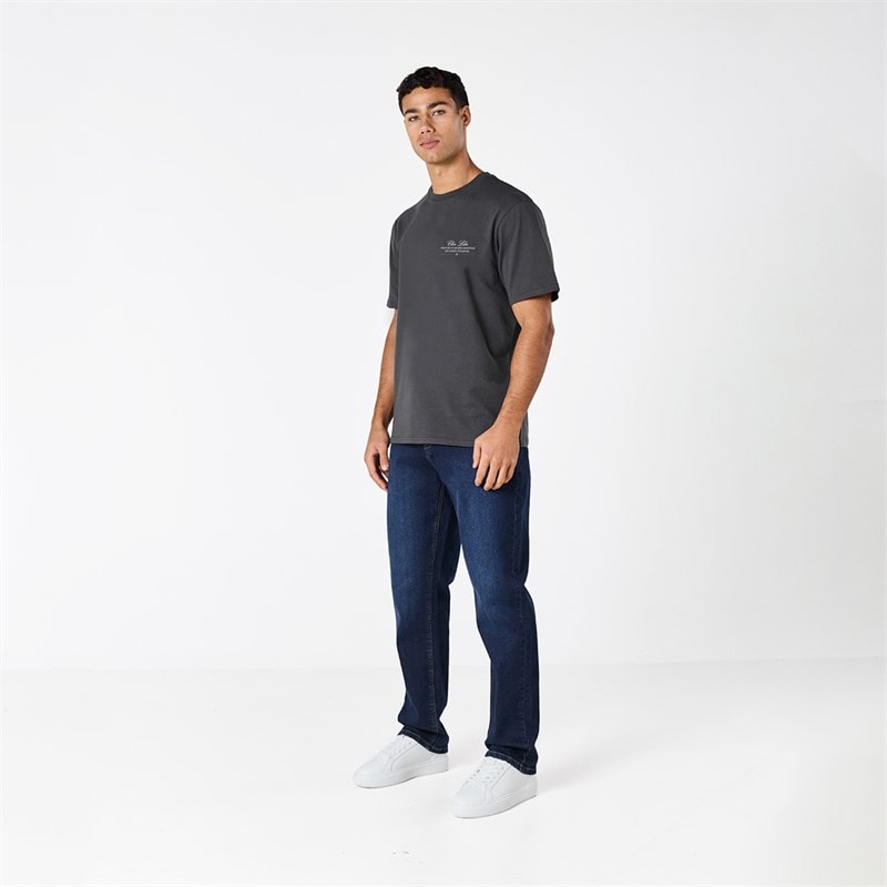 Closure London Mens Closure Relaxed Vintage Cherry T-Shirt Charcoal - Image 4