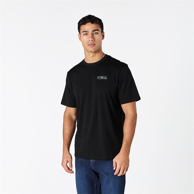 Closure London Mens Closure Relaxed Studio T-Shirt Black - Image 2