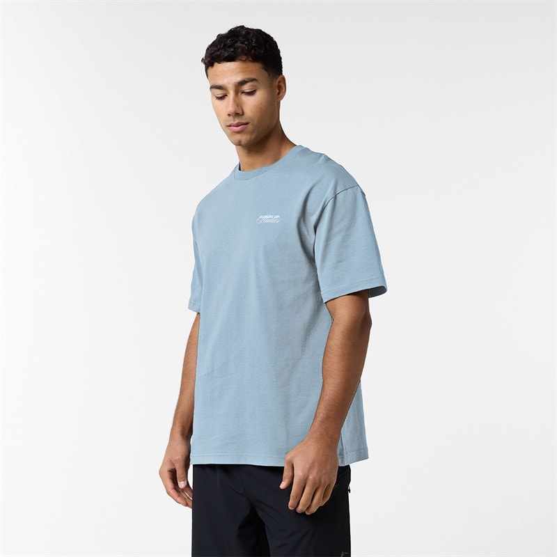 Closure London Mens Relaxed Strawberry T-Shirt Sky Blue - Image 2