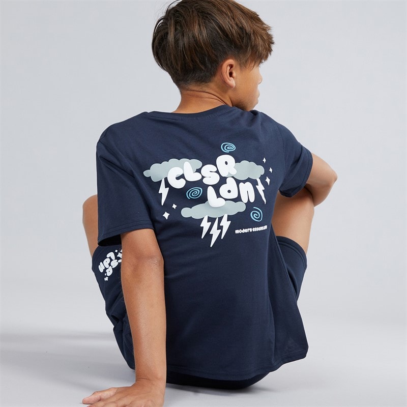 Closure London Boys Lightening Day T-Shirt And Shorts Set Navy