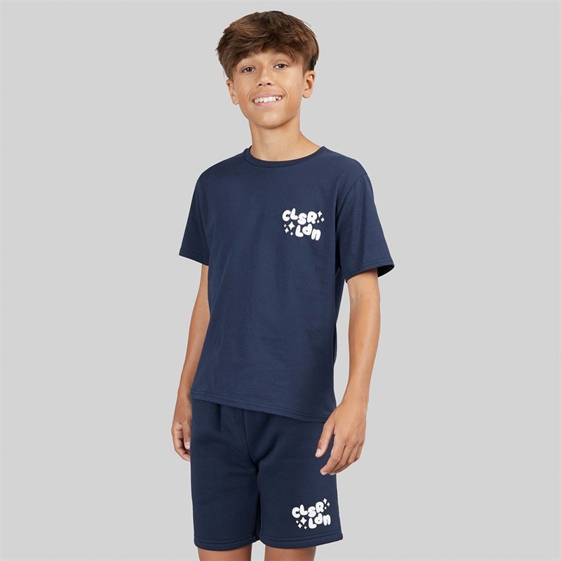 Closure London Boys Lightening Day T-Shirt And Shorts Set Navy - Image 2