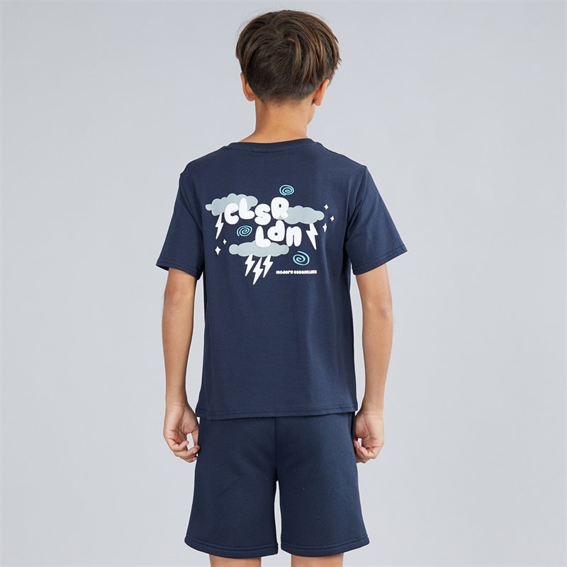 Closure London Boys Lightening Day T-Shirt And Shorts Set Navy - Image 3