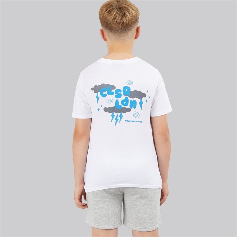 Closure London Boys Lightening Day T-Shirt And Shorts Set White/Grey Marl - Image 2