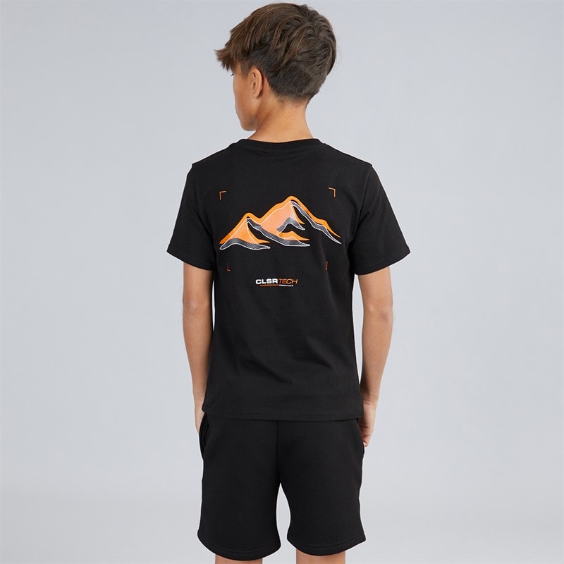 Closure London Boys Tech Mountain T-Shirt And Shorts Set Black - Image 3