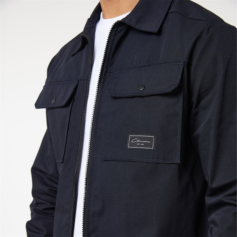 Closure London Mens Utility Overshirt Navy - Image 4
