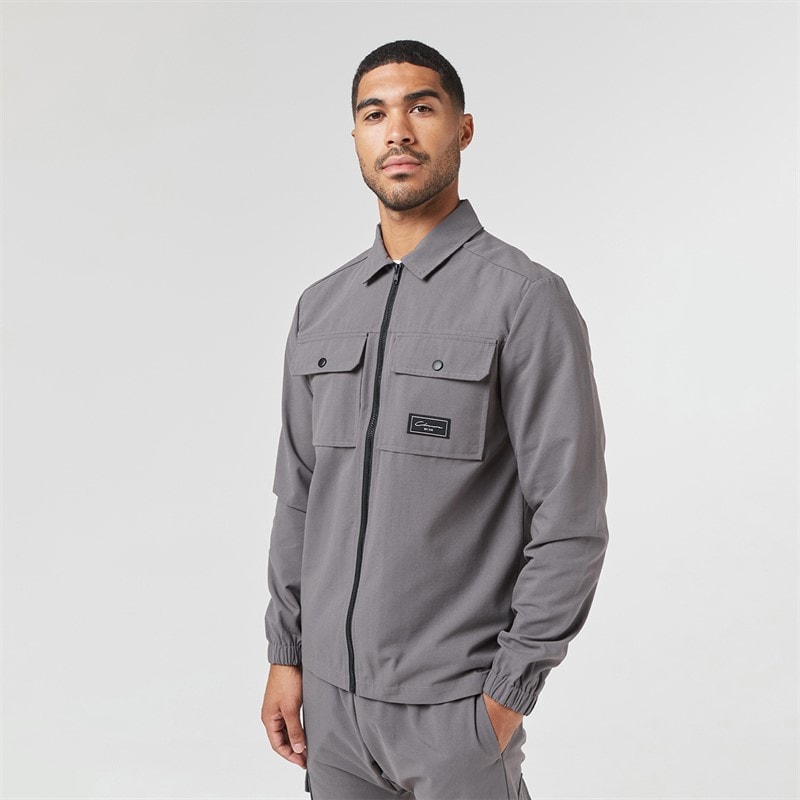 Closure London Mens Utility Overshirt Charcoal 005 - Image 1