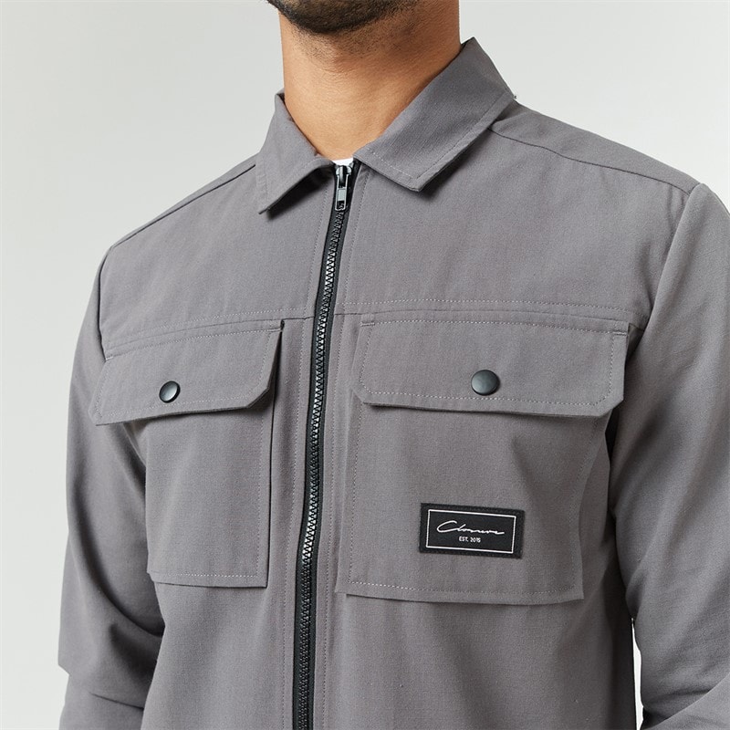 Closure London Mens Utility Overshirt Charcoal 005 - Image 4