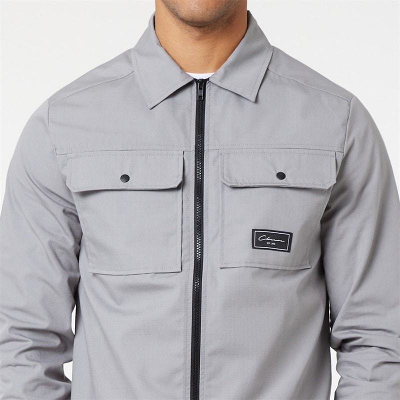 Closure London Mens Utility Overshirt Ice Grey 004 - Image 4