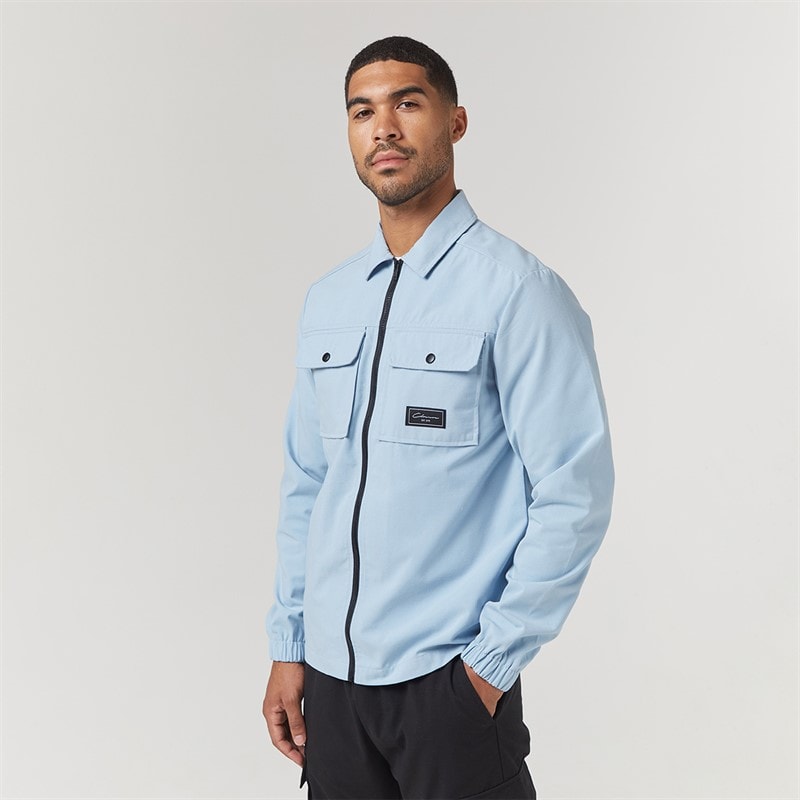Closure London Mens Utility Overshirt Light Blue 030 - Image 1
