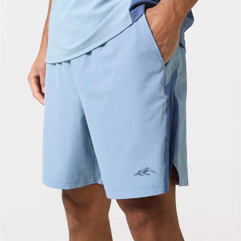 Closure London Mens Colourblock T-Shirt And Shorts Set Light Blue - Image 4
