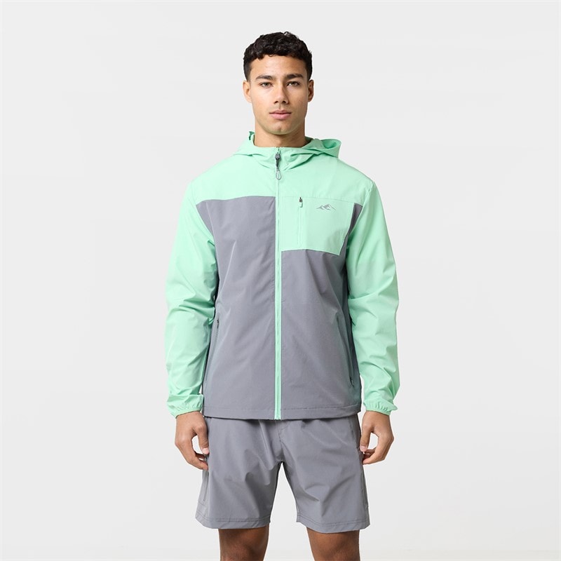 Closure London Mens Winderbreaker And Shorts Set Iron Grey/Mint