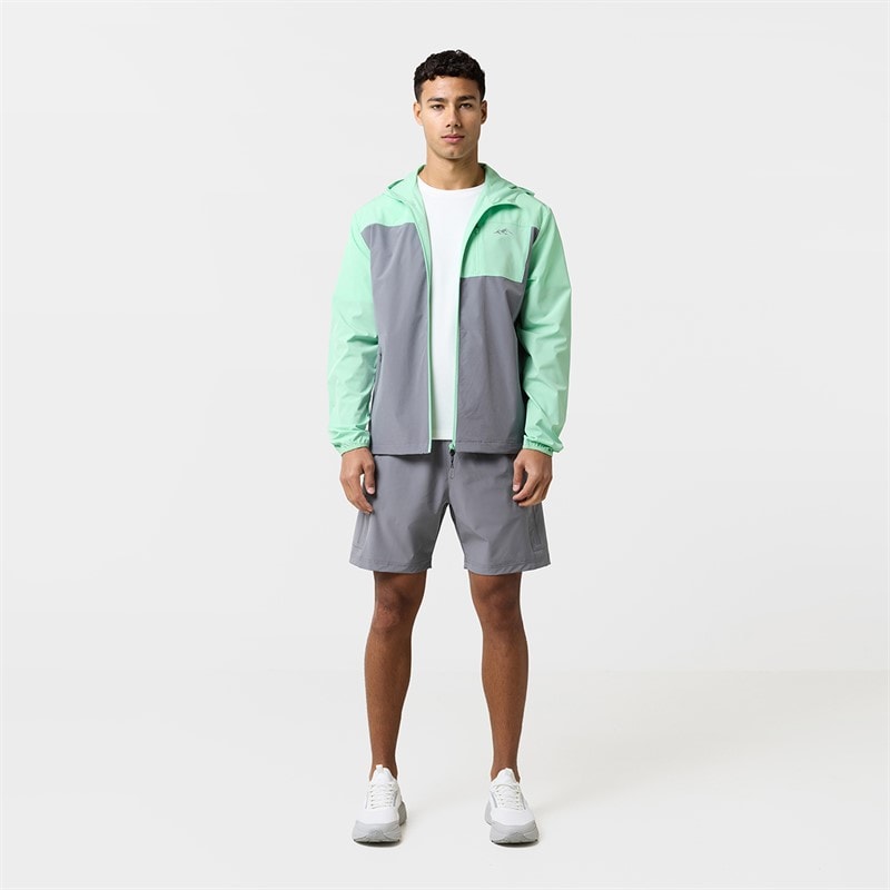 Closure London Mens Winderbreaker And Shorts Set Iron Grey/Mint - Image 2