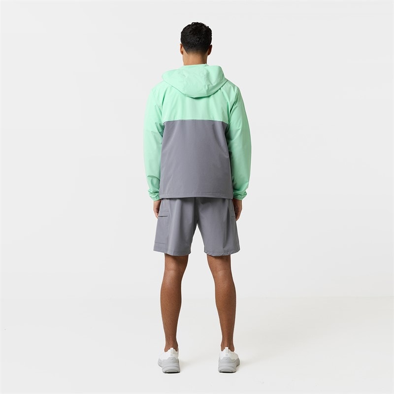 Closure London Mens Winderbreaker And Shorts Set Iron Grey/Mint - Image 3