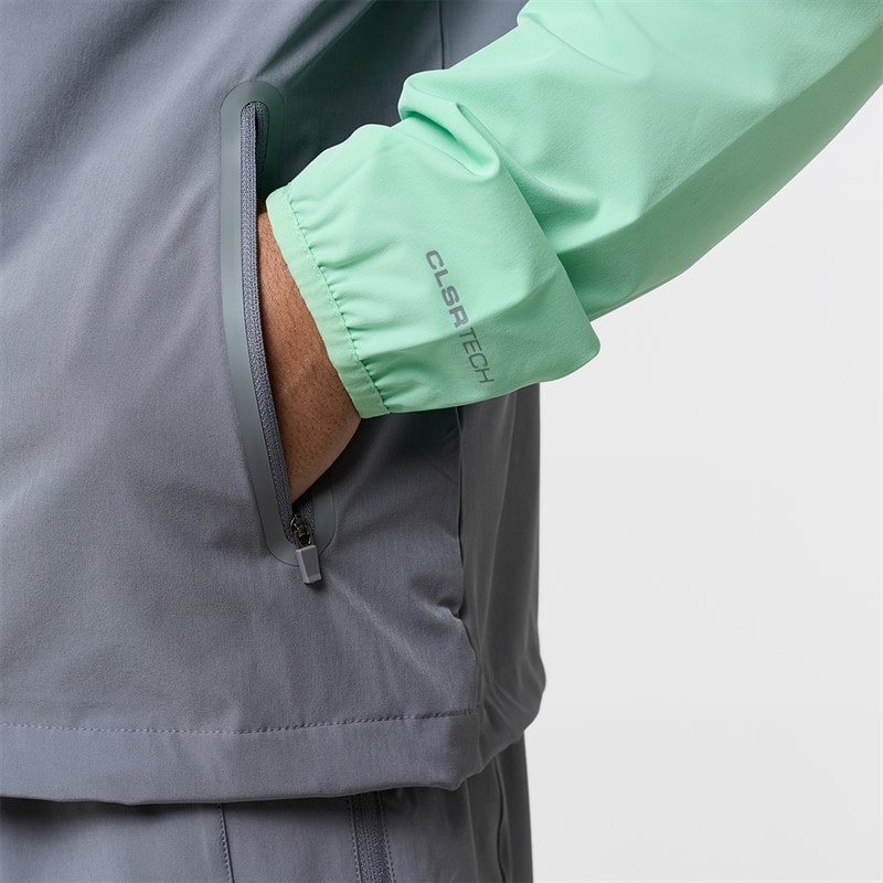 Closure London Mens Winderbreaker And Shorts Set Iron Grey/Mint - Image 5