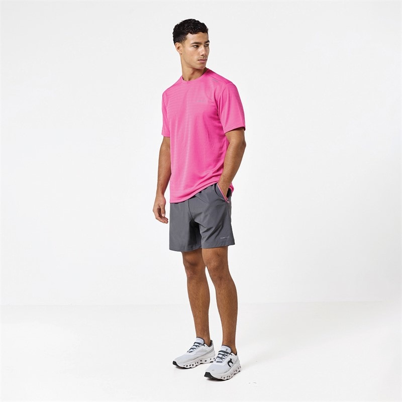 Closure London Mens Poly T-Shirt And Shorts Set Pink/Charcoal - Image 2