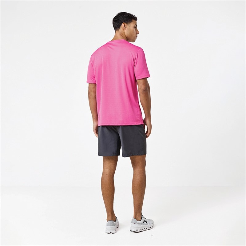 Closure London Mens Poly T-Shirt And Shorts Set Pink/Charcoal - Image 3