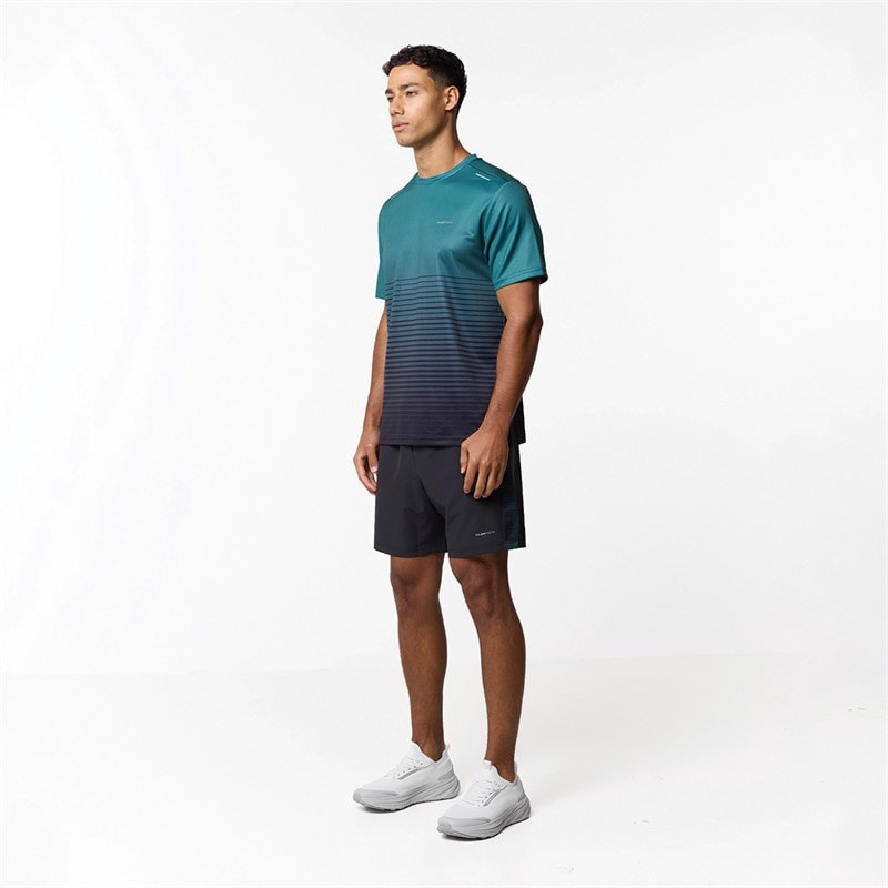 Closure London Mens Gradient T-Shirt And Shorts Set Teal/Black - Image 2