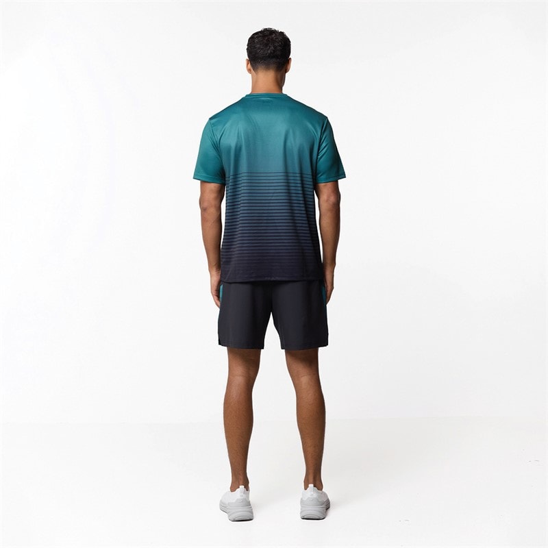Closure London Mens Gradient T-Shirt And Shorts Set Teal/Black - Image 3