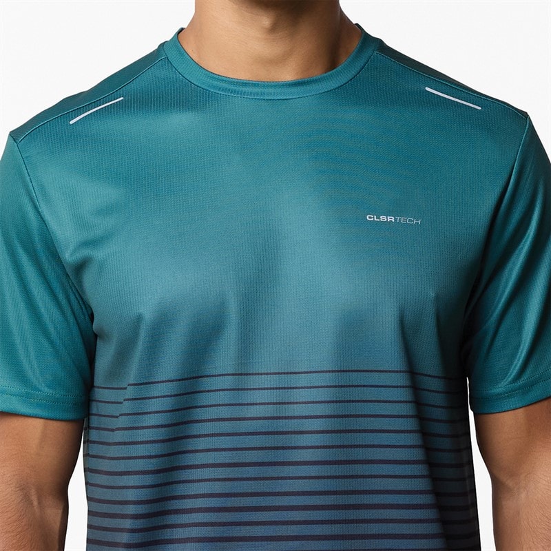 Closure London Mens Gradient T-Shirt And Shorts Set Teal/Black - Image 4