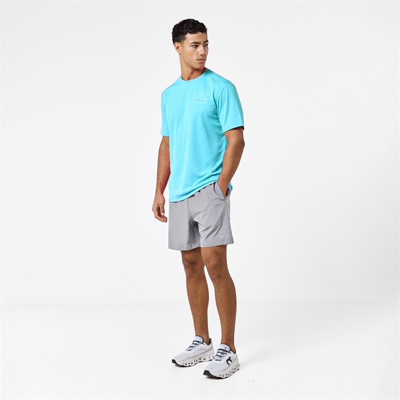 Closure London Mens Poly T-Shirt And Shorts Set Aqua/Grey - Image 2