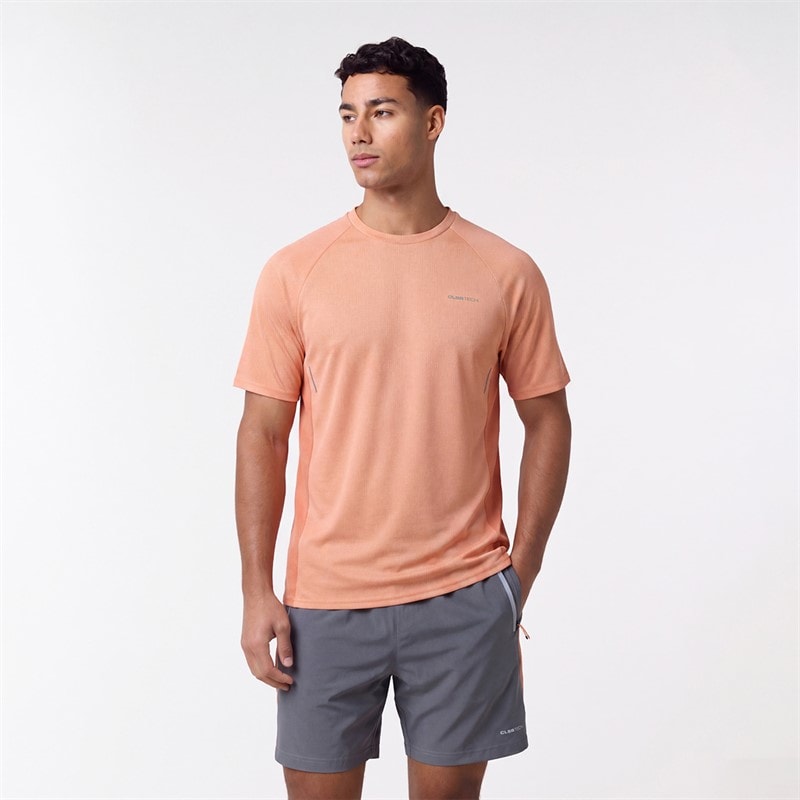 Closure London Mens Adapt T-Shirt And Shorts Set Peach/Grey