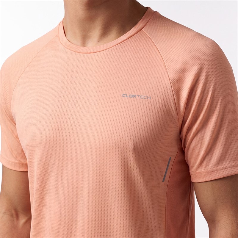 Closure London Mens Adapt T-Shirt And Shorts Set Peach/Grey - Image 4