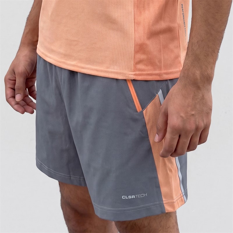 Closure London Mens Adapt T-Shirt And Shorts Set Peach/Grey - Image 5