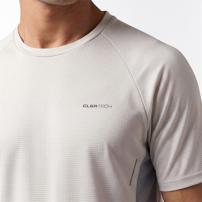 Closure London Mens Adapt T-Shirt And Shorts Set Stone/Ice Grey - Image 4