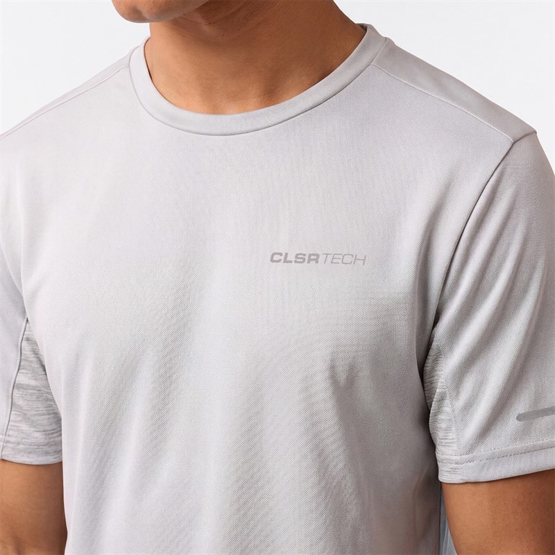 Closure London Mens Space Dye T-Shirt And Shorts Set Ice Grey - Image 4