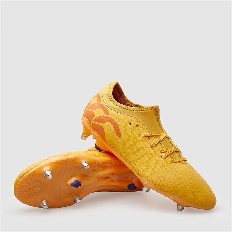 Canterbury Mens Speed Infinite Team SG Soft Ground Rugby Boots Yellow/Orange