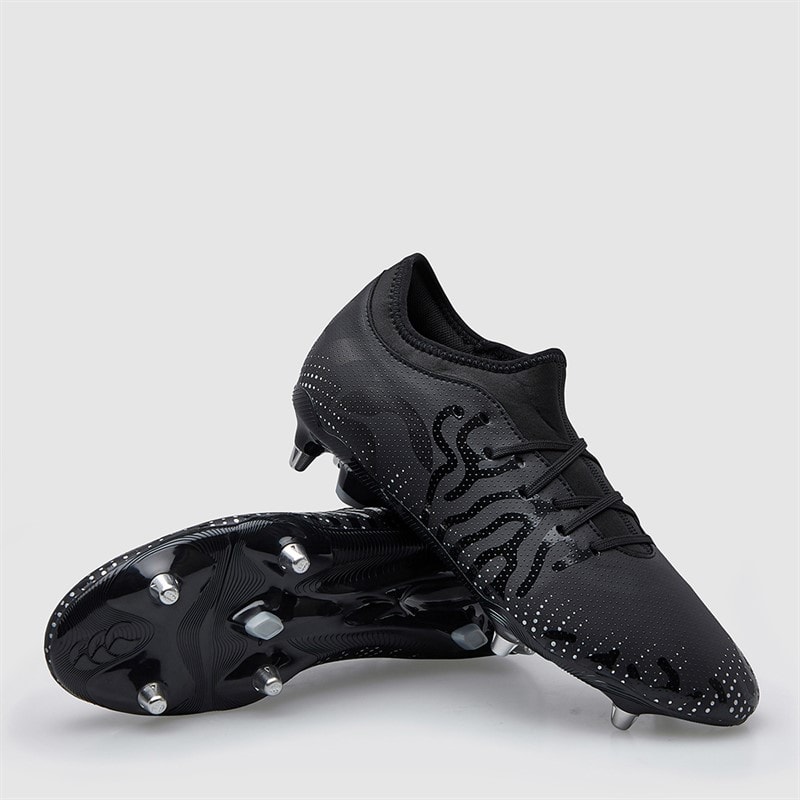 Canterbury Mens Speed Infinite Team SG Soft Ground Rugby Boots Black/Silver - Image 1