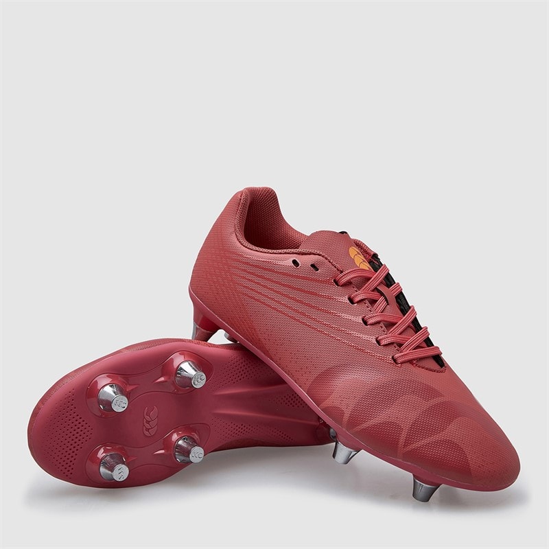Canterbury Junior Stampede Groundbreak Team SG Soft Ground Rugby Boots Purple/Orange - Image 1