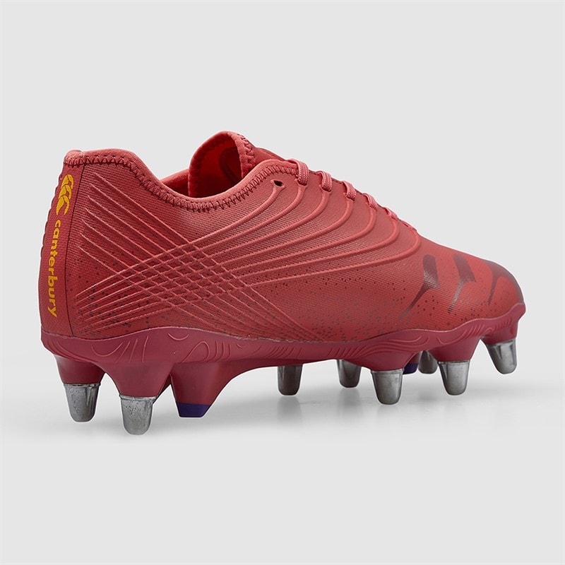 Canterbury Mens Stampede GRNDBRK Pro SG Soft Ground Rugby Boots Purple/Orange - Image 5