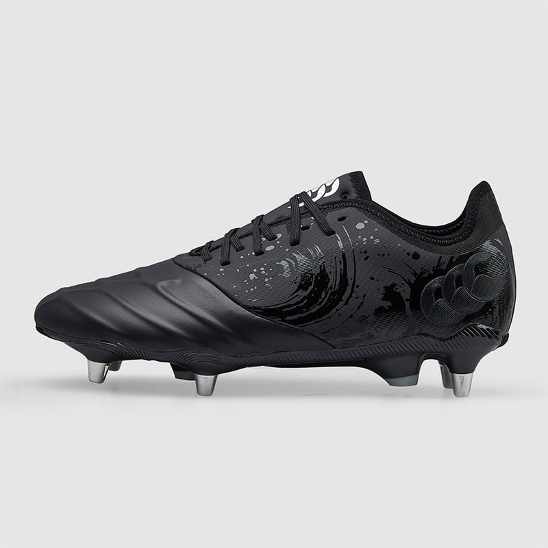 Canterbury Mens Phoenix Genesis Pro SG Soft Ground Rugby Boots Black/Silver - Image 2