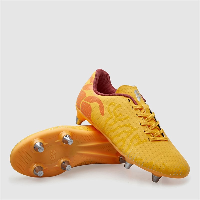 Canterbury Junior Speed Infinite Team SG Soft Ground Rugby Boots Yellow/Orange - Image 1
