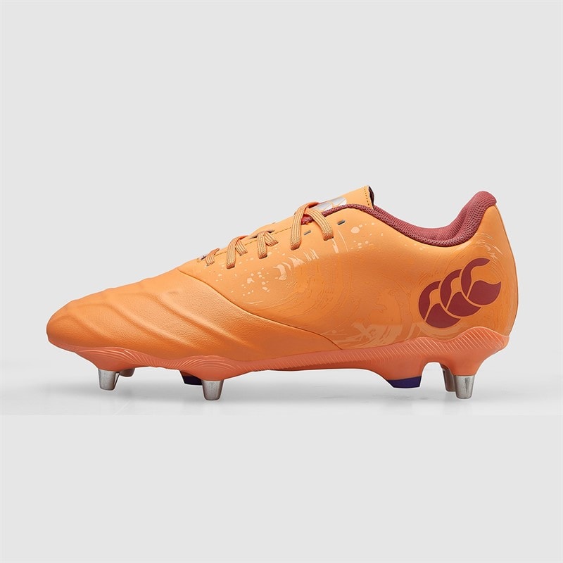 Canterbury Mens Phoenix Genesis Team SG Soft Ground Rugby Boots Orange/Yellow - Image 2