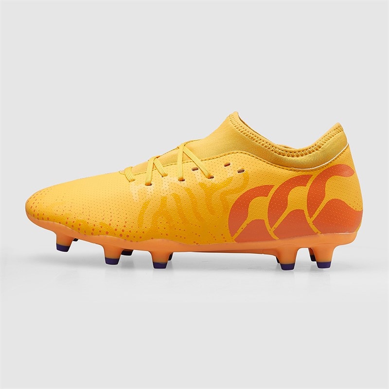 Canterbury Mens Speed Infinite Team FG Firm Ground Rugby Boots Yellow/Orange - Image 2