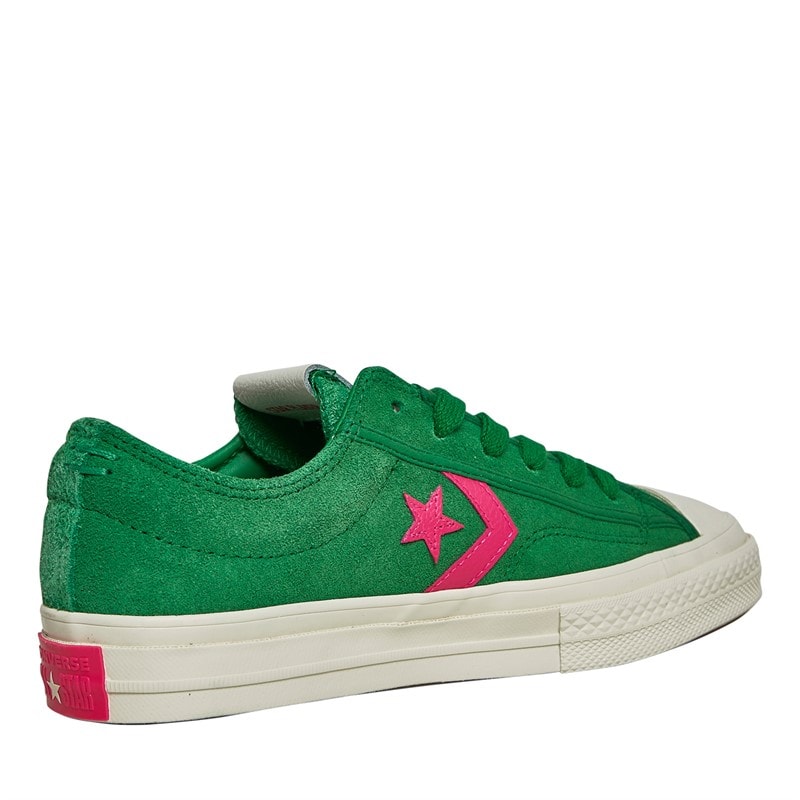 Converse Star Player 76 Suede Trainers Green/Chaos Fuchsia/Egret - Image 5