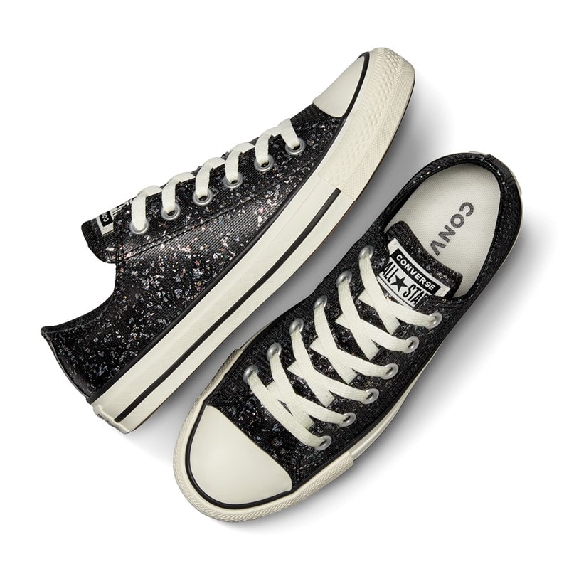 Converse Womens Chuck Taylor All Star Glitter Trainers Black/Egret/Black - Image 2