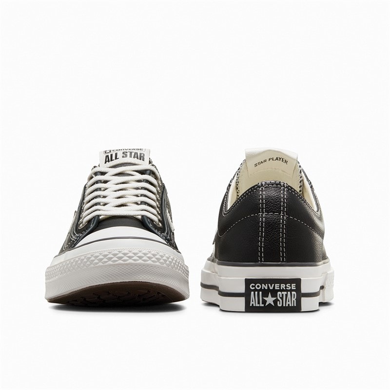 Converse Star Player 76 Fall Leather Trainers Black/Vintage White/Silver - Image 3