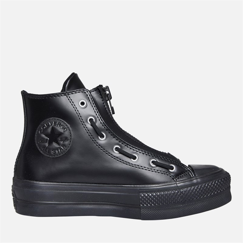 Converse Womens Chuck Taylor All Star Lift Hi Platform Leather Trainers Black/Total Eclipse/Black - Image 1