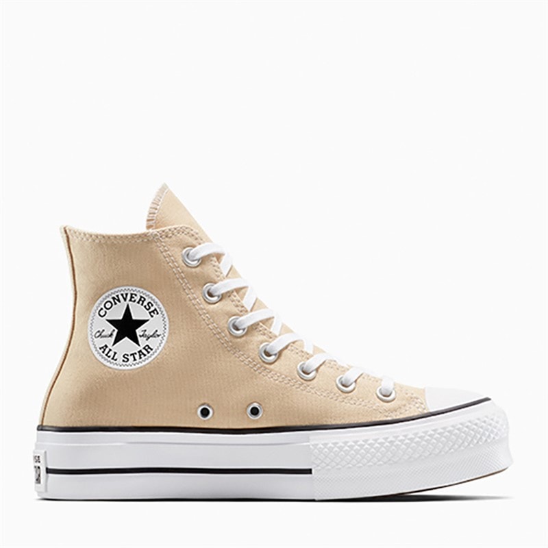 Converse Womens Chuck Taylor All Star Lift Platform Hi Trainers Coastal Dune/White/Black - Image 1